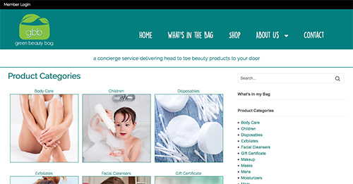 Web Design - Green Beauty Bag