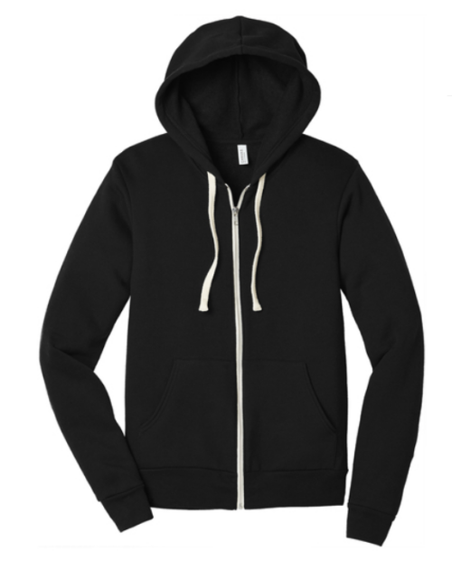 unisex triblend full zip hoodie