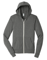 unisex full zip t-shirt hoodie