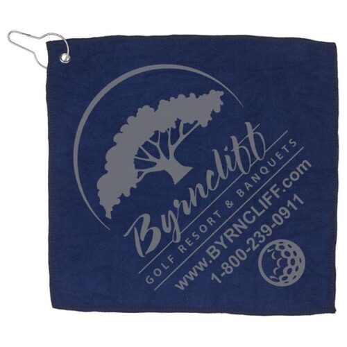 Microfiber Golf Towel with Metal Grommet and Clip - Image 2
