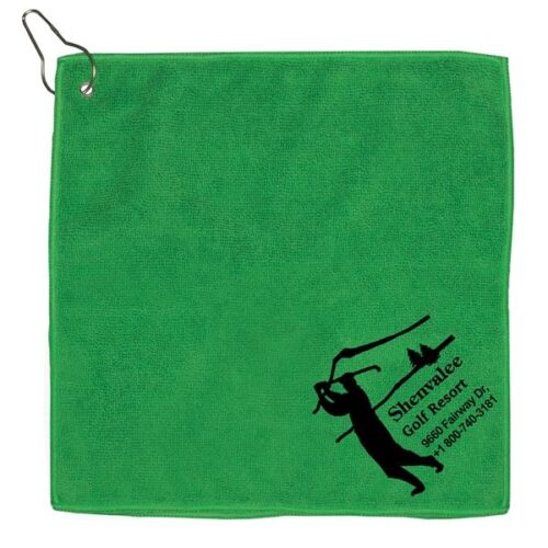 Microfiber Golf Towel with Metal Grommet and Clip - Image 3