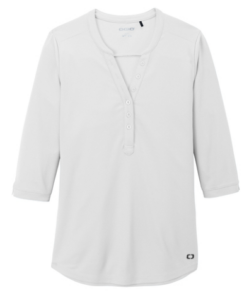 ogio women's henley polo 3/4 sleeve