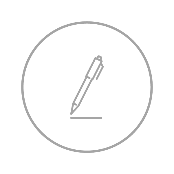Icon of office category with a pen
