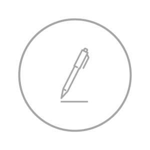 Icon of office category with a pen