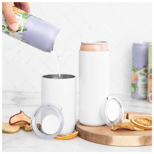 Ello Stainless Steel Can Cooler - White