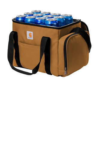 Carhartt® Duffel 36-Can Cooler, Brown and full of cans